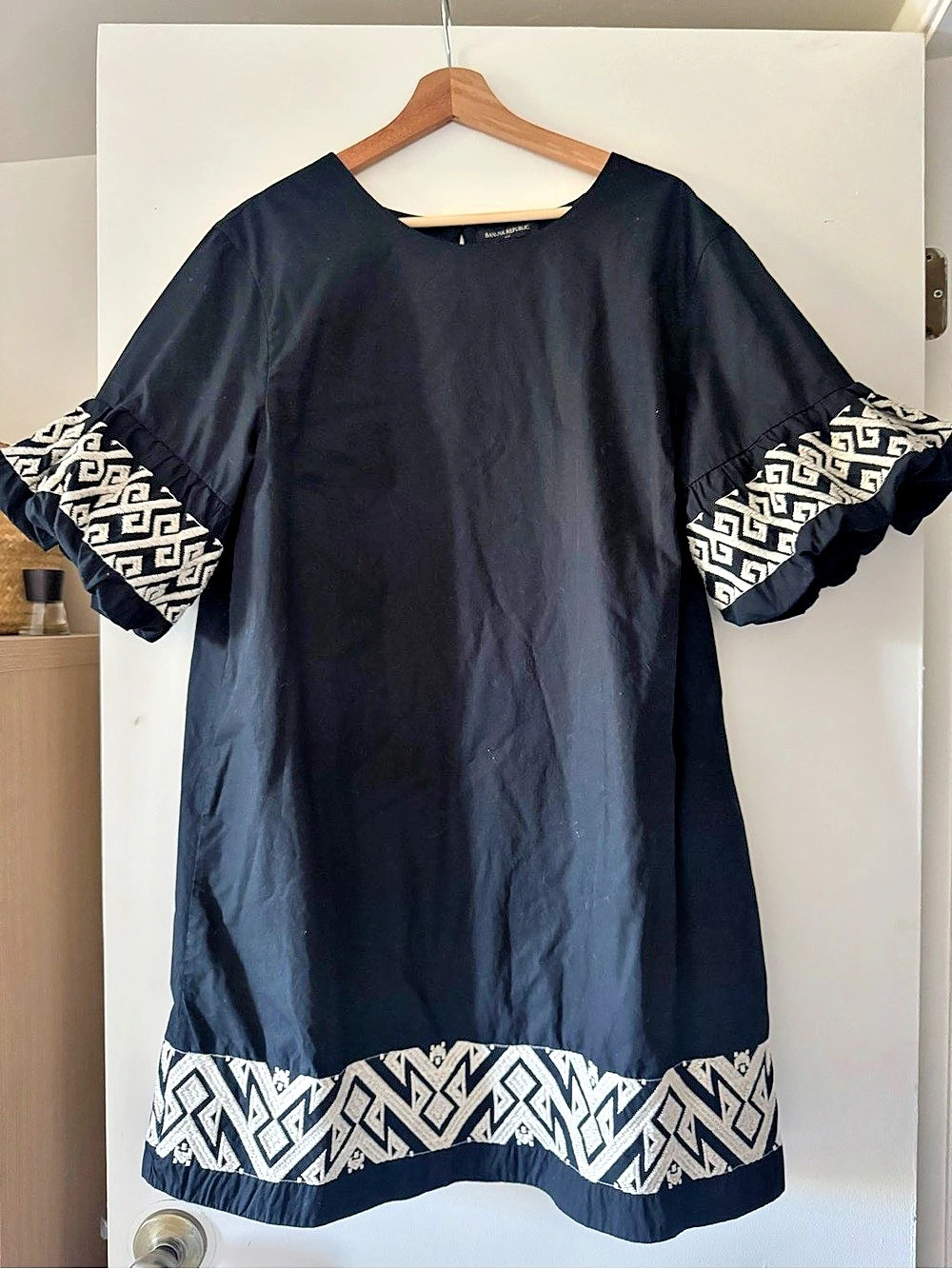 Banana Republic Geometric Cotton Tunic in Black & White Size XL Like New